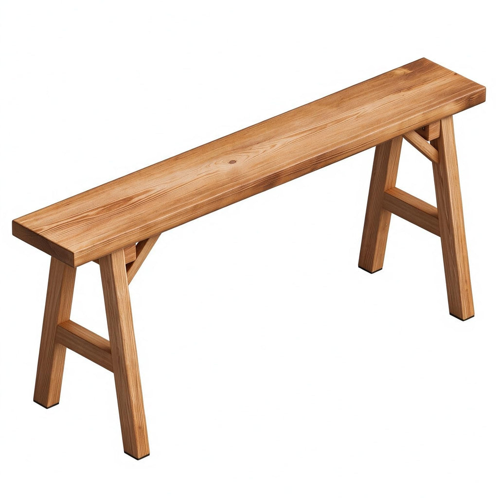 31.5in Wood Bench, Narrow Rustic