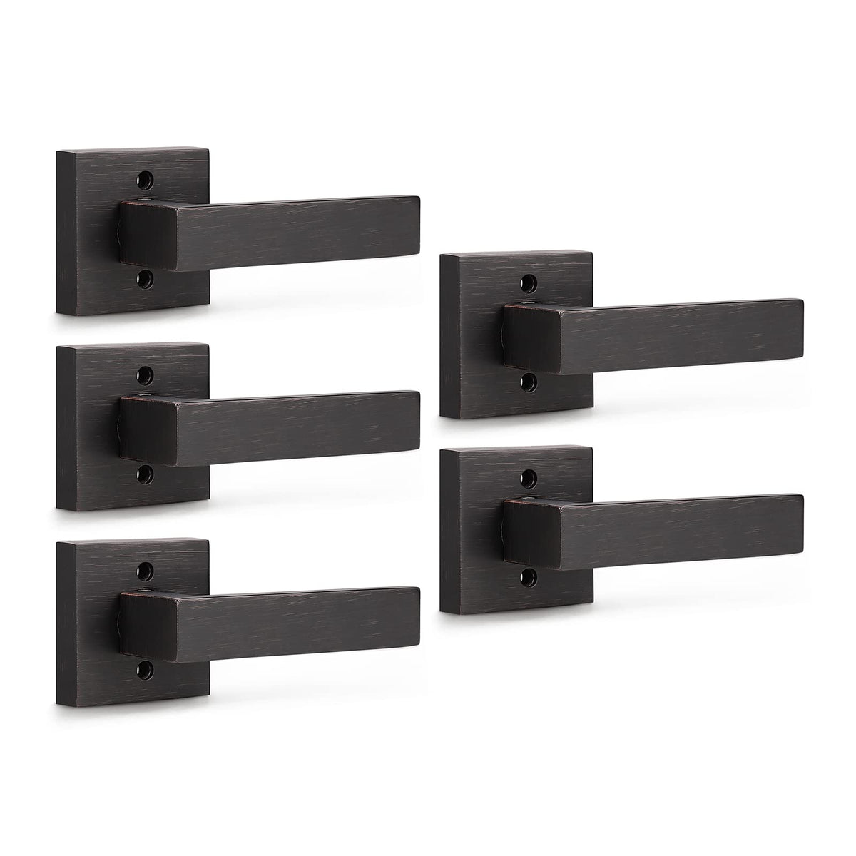 5 Pack Oil Rubbed Bronze Heavy Duty Dummy Door Lever, Single Sided Interior Dummy Door Handle Set Door Hardware 0.93