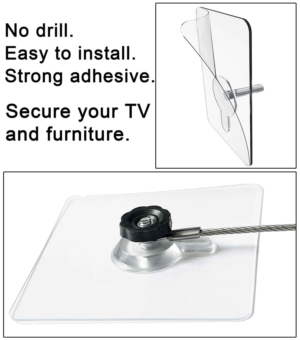 18 inches Stainless Steel Furniture Straps for Baby Proofing, No-Drill Furniture Anchors Earthquake Straps, Prevent
