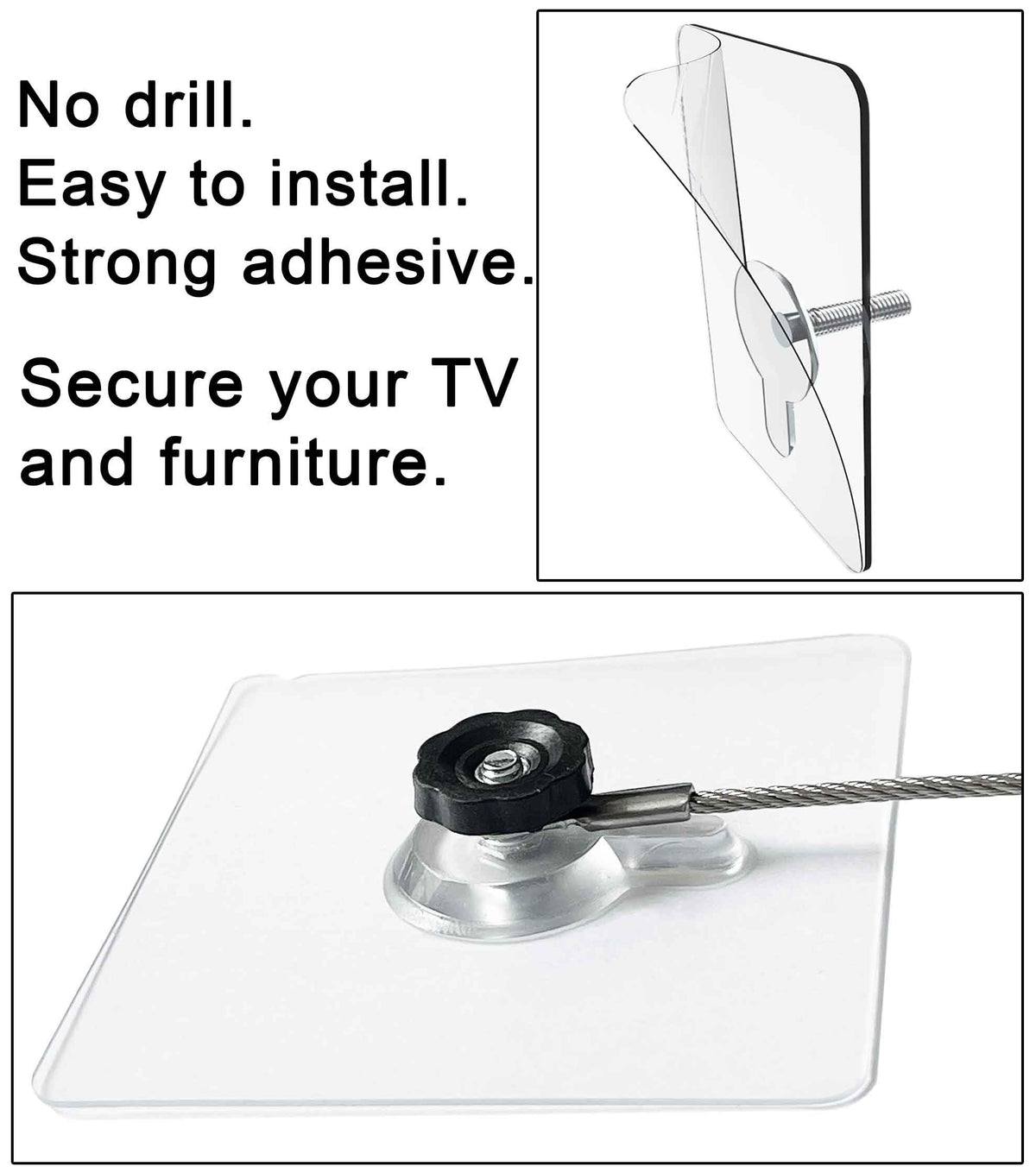 18 inches Stainless Steel Furniture Straps for Baby Proofing, No-Drill Furniture Anchors Earthquake Straps, Prevent