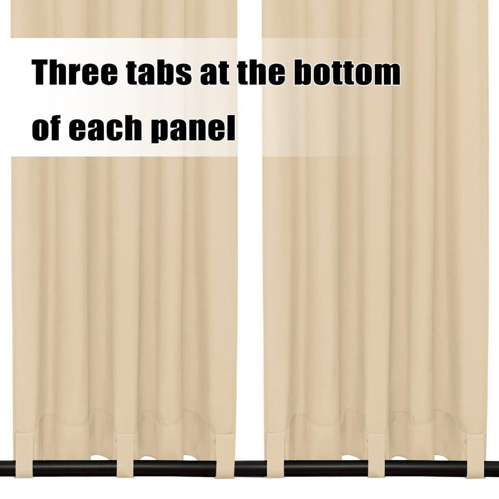 Outdoor Curtains 2 Panels, 54x96 inch, Beige