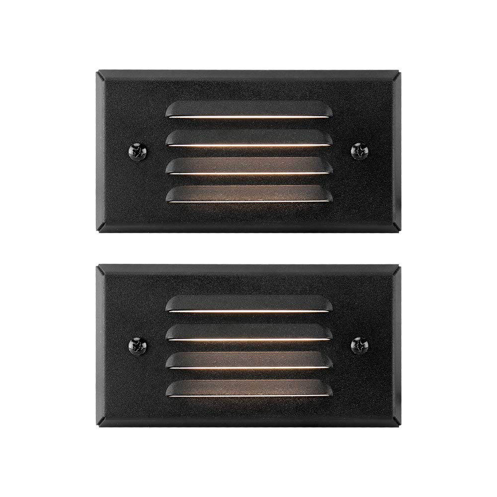 12V 3W Surface Mount Low Voltage LED Step Light with Horizontal Louvered Faceplate for Steps Decks Pathway Yard