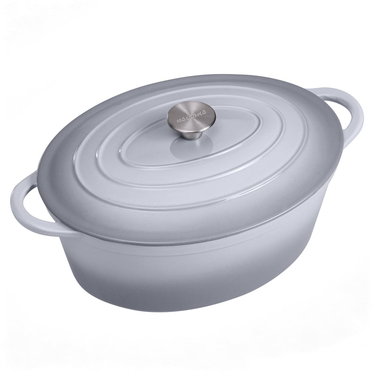 Enameled Oval Dutch Oven Pot with Lid, 7 QT Cast Iron Dutch Oven with Dual Handles for Cooking, Bread Baking, Frying