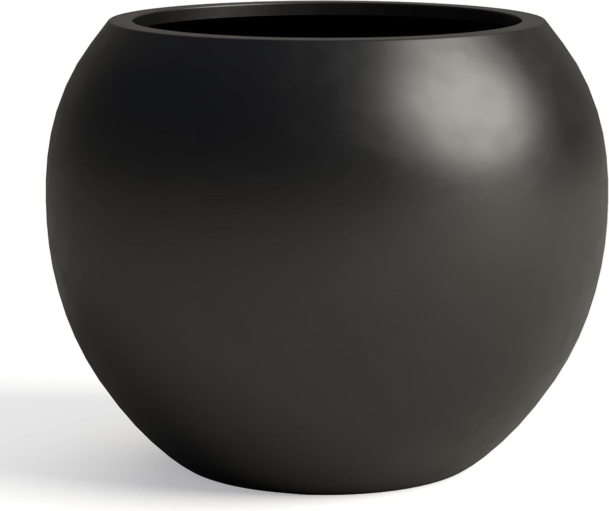 Premium Mt Sherman Fiberstone Sphere Planter for Indoor Outdoor Use, Round Pot for Olive Tree, Lightweight, Smooth