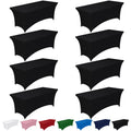 Spandex Tablecloth 6ft 8 Pack Black