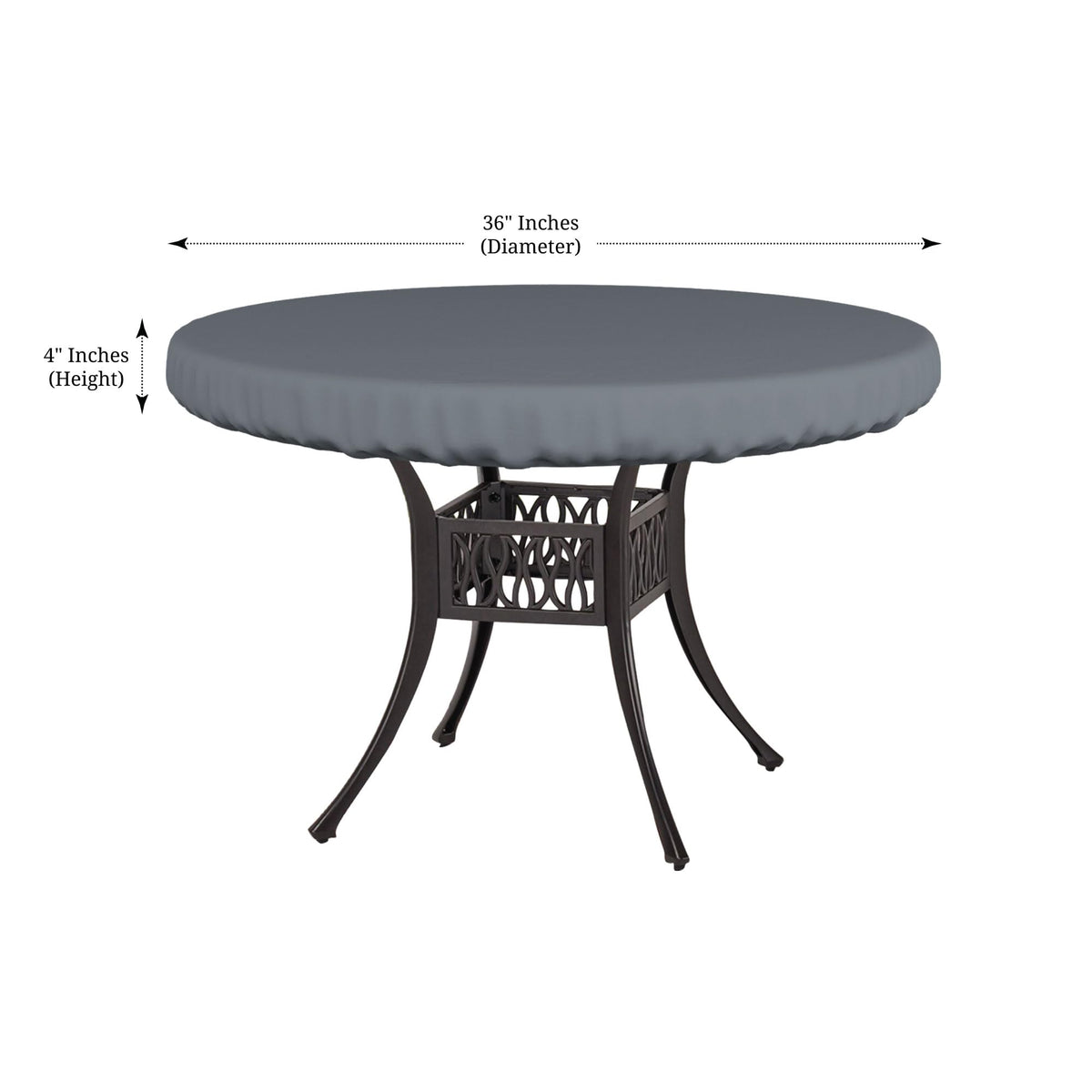 Round Table Top Cover, 12 Oz Waterproof UV & Weather Resistant Patio Table Cover, Outdoor Table Cover Outdoor