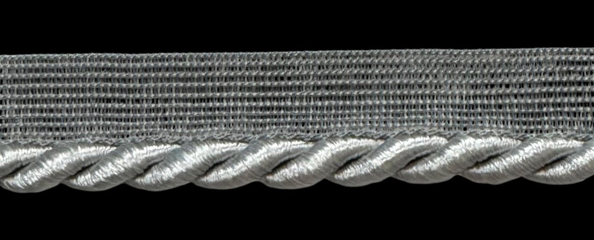 Large Twisted Cord w/Lip Piping Trimming - 6 Yards - Many Colors! (Grey)