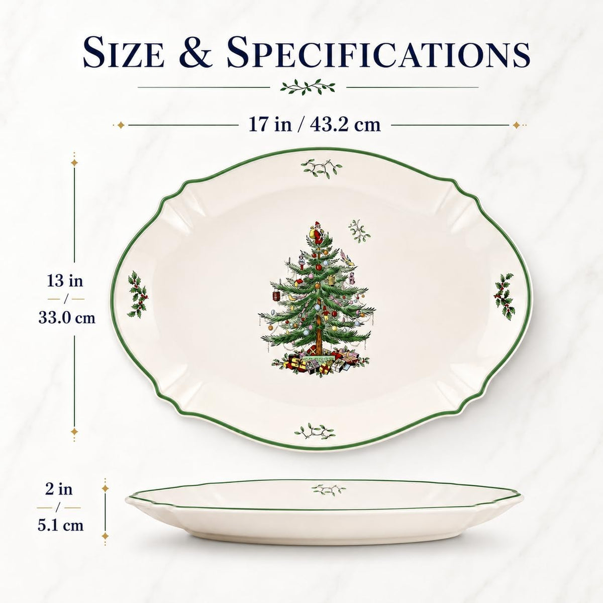 Christmas Tree Christmas Tree Oval Platter