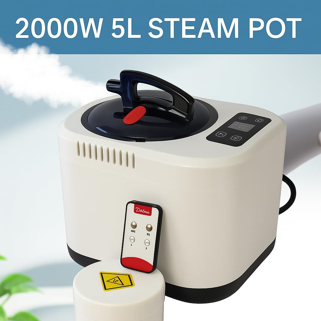 5L Sauna Steamer with Larger Volume and More Steam Output, Fcc Certified 5L & 2000W Steam Generator