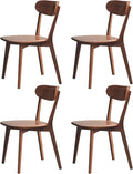 100% Solid Wood Dining Chairs,Mid Century Modern Dining Chairs with Rounded Backrest,Kitchen,Dining Room Chairs Set
