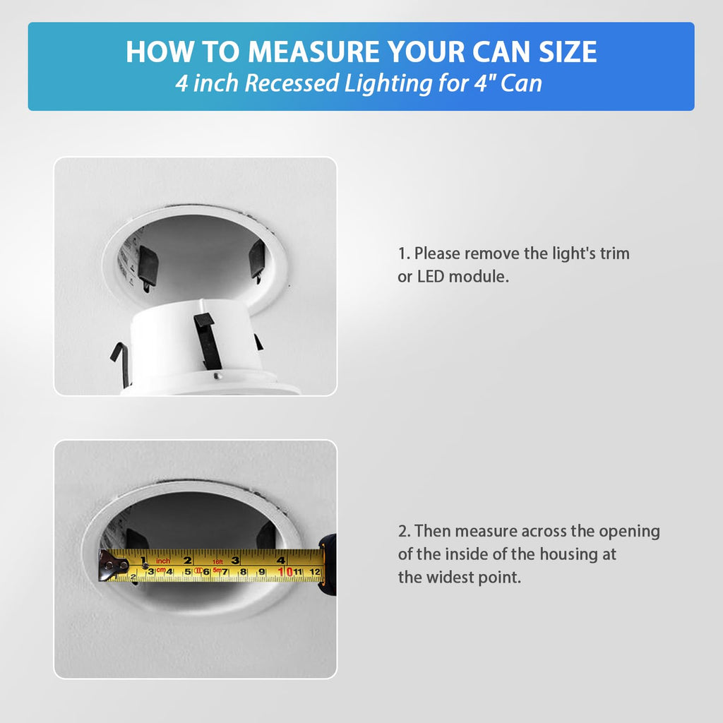 4 Inch Recessed Lights, 5CCT LED Can Lights, Dimmable, 6 Pack,Black