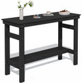 41" HDPE Outdoor Bar Table with 1.6" Umbrella Hole, Black