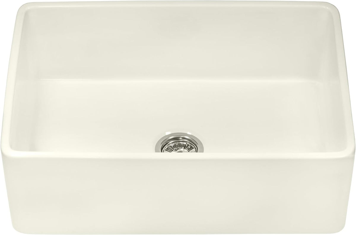 33 x 20 inch Fireclay Reversible Farmhouse Apron-Front Kitchen Sink Single Bowl - Biscuit - RVL2300BS