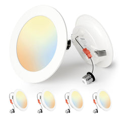 4 Inch LED Retrofit Recessed Can Lights, 5CCT, 7W, 700LM, 4 Pack