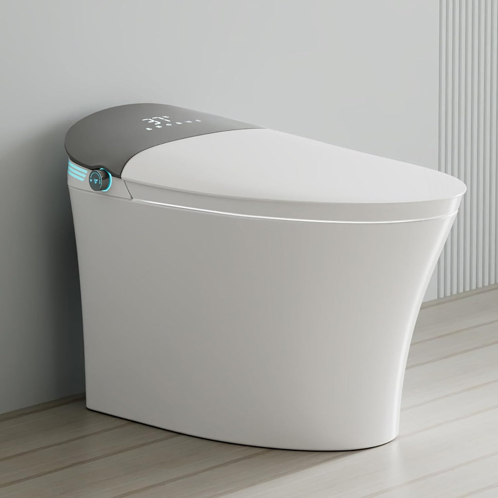 Smart Toilet With Bidet, One-Piece Elongated, Auto Open/Close & Flush, Heated Seat, Front & Rear Wash