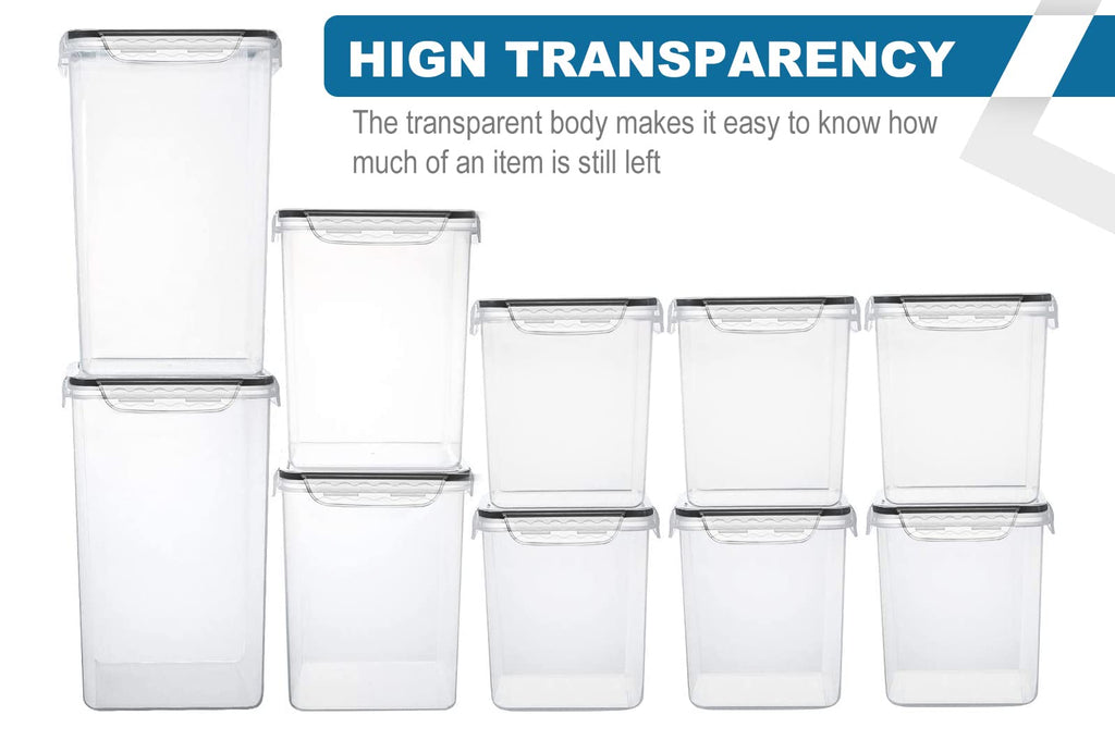Large Tall Airtight Food Storage Containers, 10 PACK Containers Set