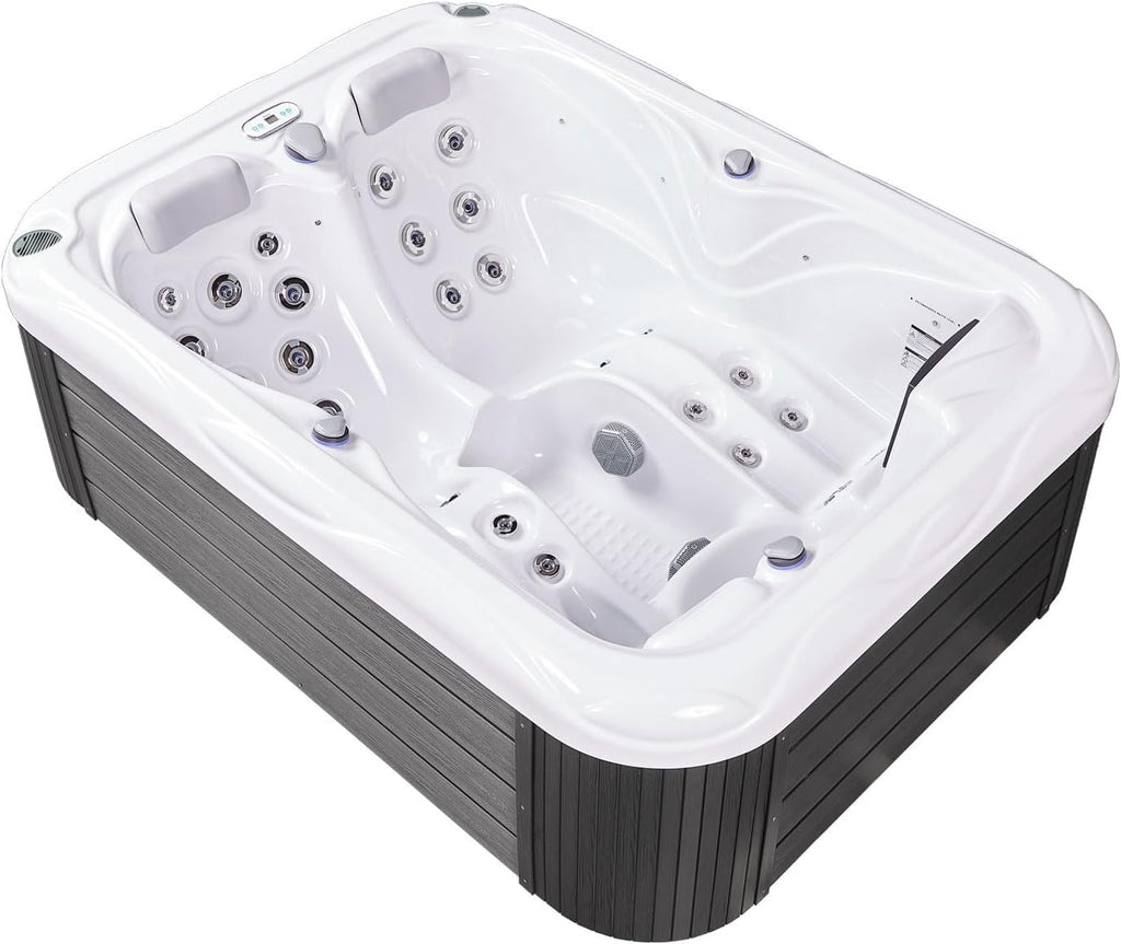 Atlanta 3 - Person 37- Jet Acrylic Hot Tub in Ice White with New Arctic Max Insulation, Built-in Stereo System, and