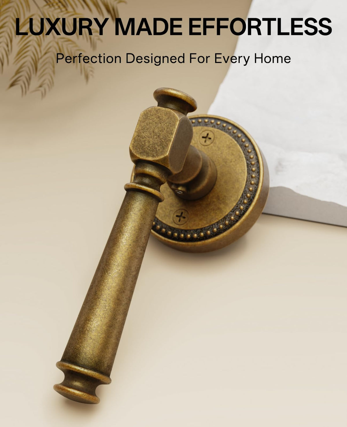 6 Pack Brushed Antique Brass Bronze Passage Door Handles