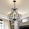Five-Light K9 Crystal Raindrop Chandelier in Modern Style