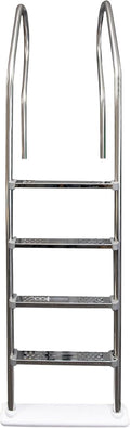 Hi-Rise Reverse Bend Stainless Steel in-Pool Ladder w/Stainless Steel Steps | for Above-Ground Swimming Pools