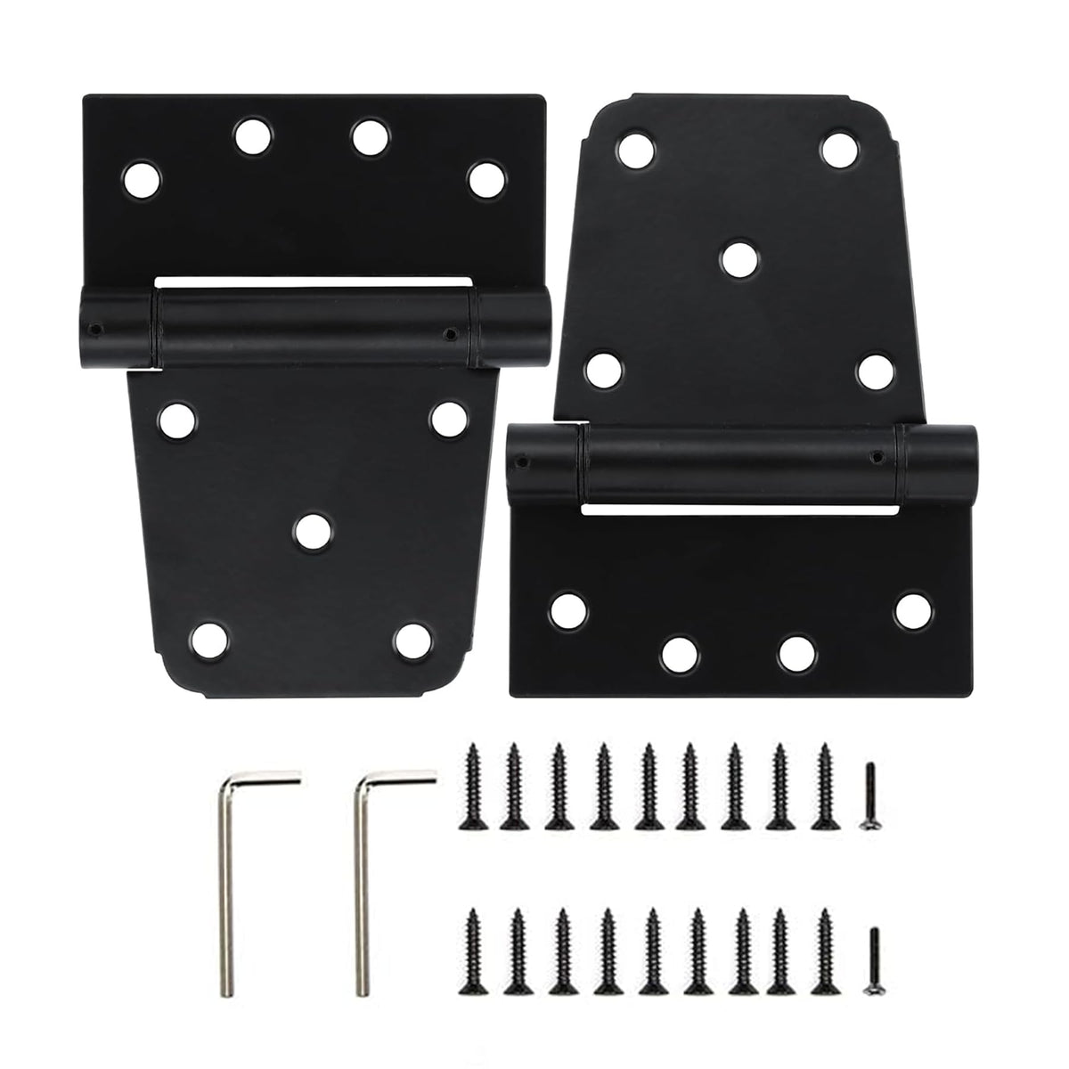 3-1/2 Inch Self Closing Gate Hinges, Spring T Hinges, Black, 2 Pack