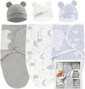 Swaddle Pack - Ultra Soft & Breathable 100% Cotton Newborn Swaddle Blanket, 0-6 Months Baby Sleep Sack, Ergonomic