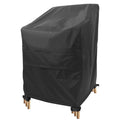 Stackable Chair Covers Outdoor Waterproof - 2 Pack (28W x 36D x 47H inches, Black) Patio Furniture Covers with