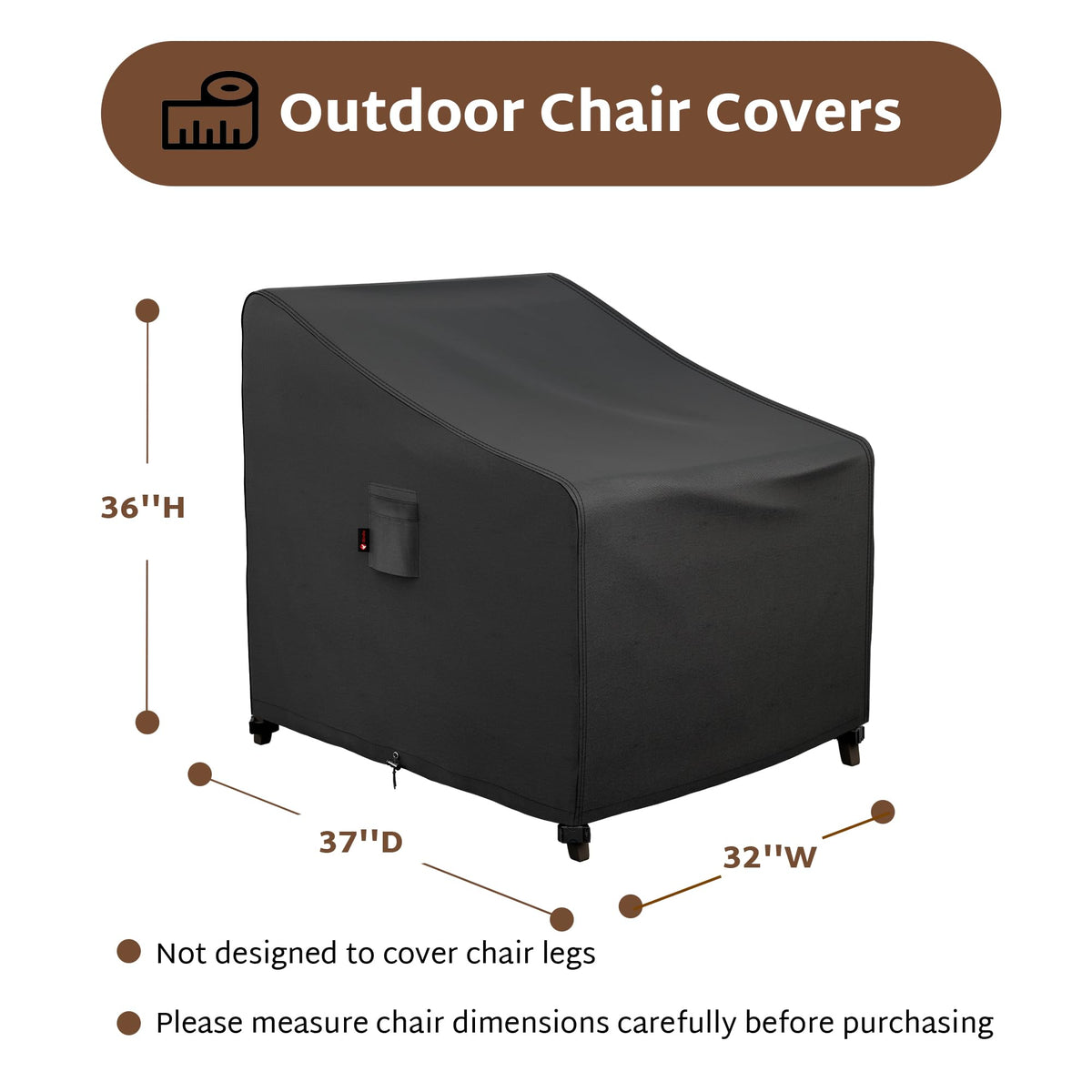 Outdoor Chair Covers 32 x 37 x 36 inch 2 Pack Patio Furniture Cover