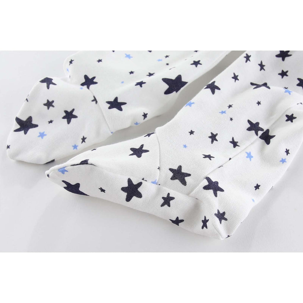 Newborn Baby Boy Girls Clothes Way Zip Footed Cotton Bodysuit Pack Long Sleeve Outfits Baby Pajamas