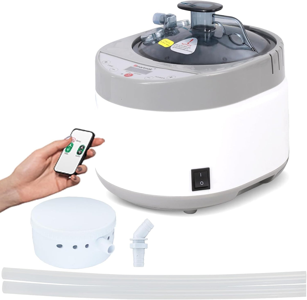 Smartmak Sauna Steamer, Portable 4L Upgraded 1500W Steam Pot Generator with Remote Control
