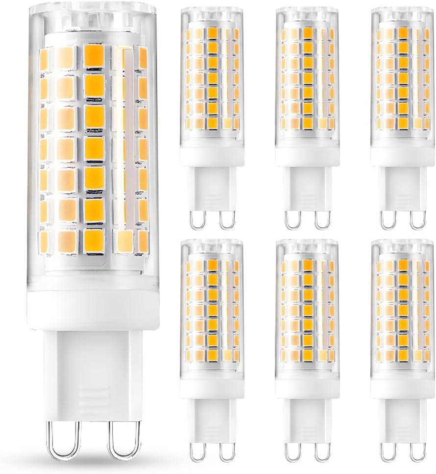 G9 LED Bulbs 7W G9 Bi-Pin Base 70W Halogen Bulbs Equivalent Warm White 2700K 800lm T4 Lamp Bulb, Non-Flicker