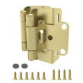 20 Pack | 1/2 inch Overlay Semi Partial Wrap Around Cabinet Hinges, Self Closing Face Frame Variable Decorative