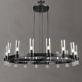 Modern 48" Black Wagon Wheel Chandelier