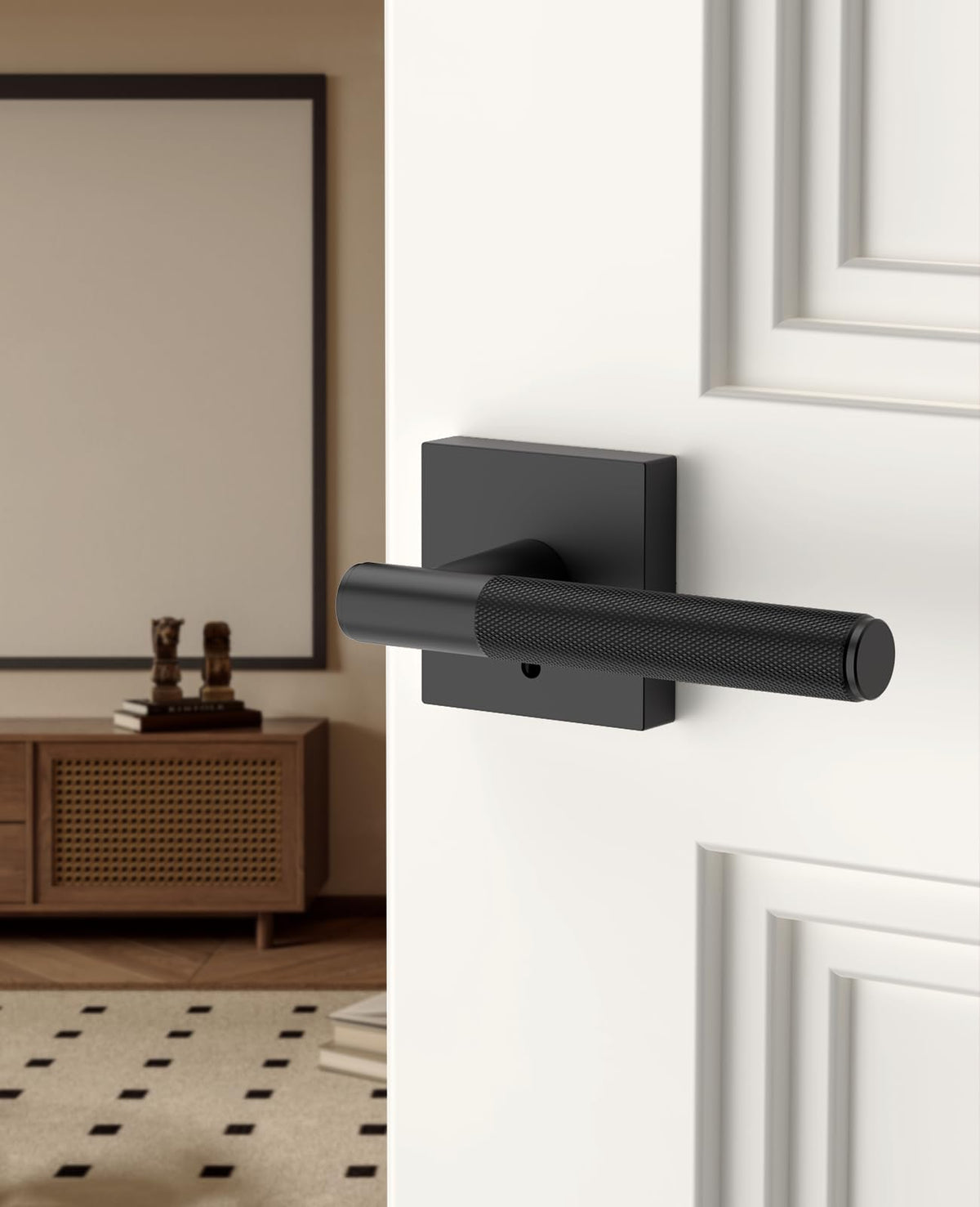 1 Pack Matte Black Privacy Interior Door Handles