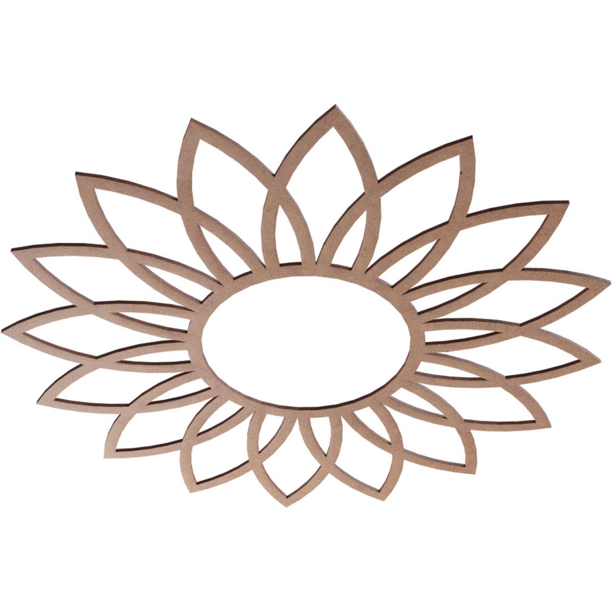 34"OD x 11 7/8"ID x 3/8"T Daisy Wood Fretwork Pierced Ceiling Medallion, Wood (Paint Grade)