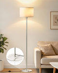 63" Silver Floor Lamps, Standing Lamp with Marble Base