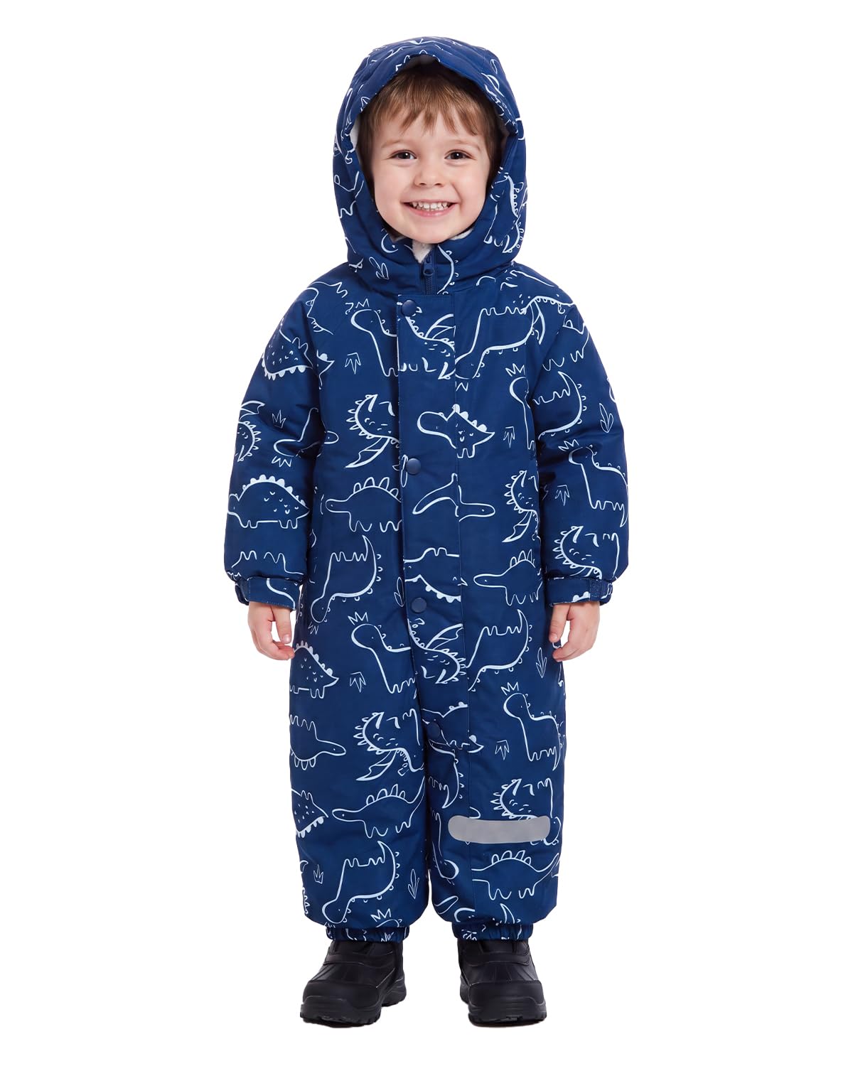 Baby Toddler Snowsuit - Windproof & Waterproof Winter Kids Snow Suits Navy Dinasour