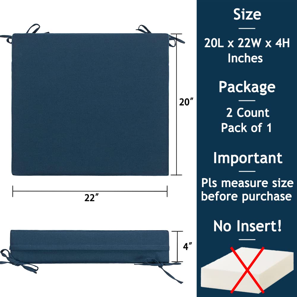 Patio Cushion Covers Set of 2(Replacement Cover only, No Insert!), Waterproof Indoor Ourdoor Deep Seat Chair Cushion