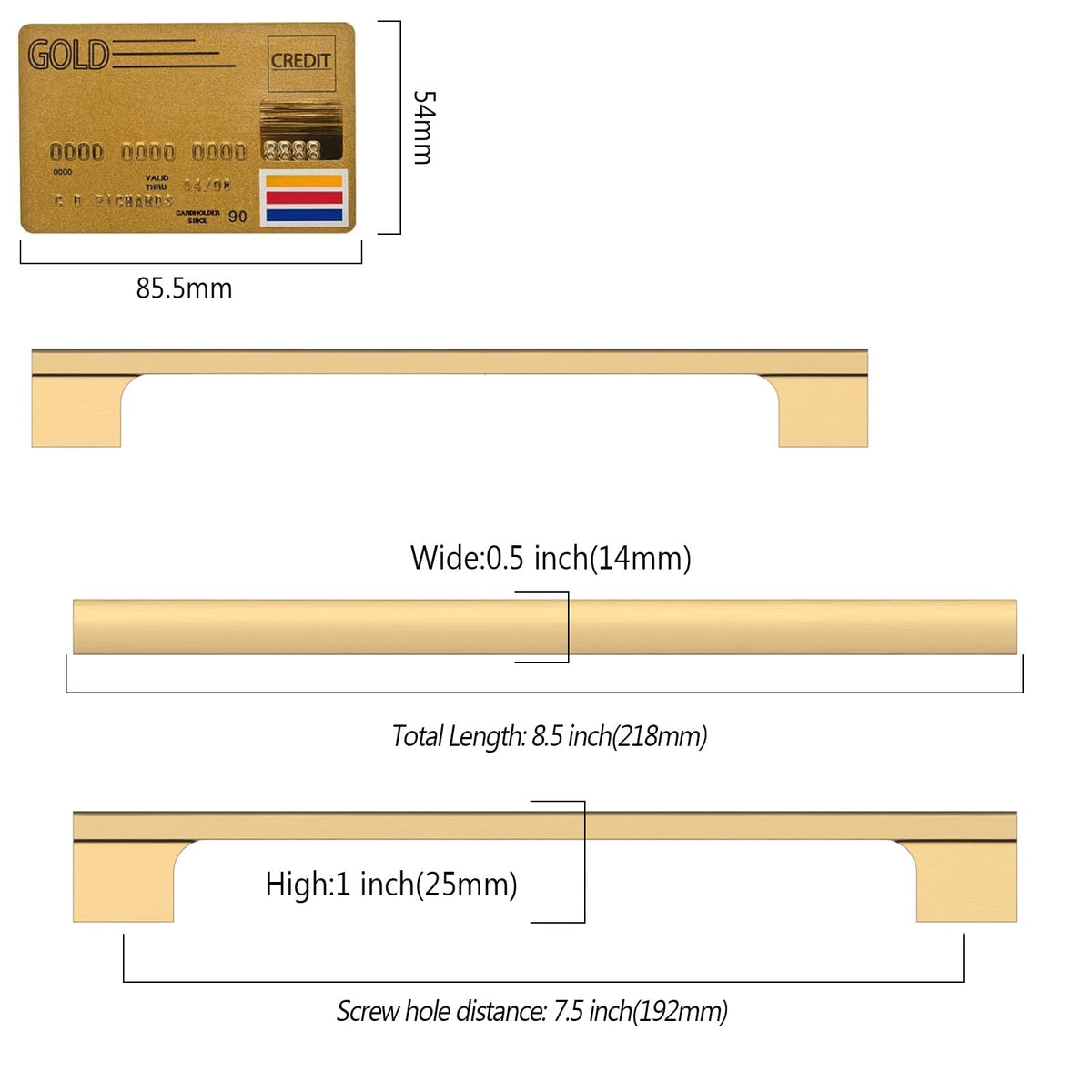 10 Pack Champagne Bronze Cabinet Pulls 7.5 Inch(192MM) Hole Centers Kitchen Cabinet Handles Hardware Kitchen Handles