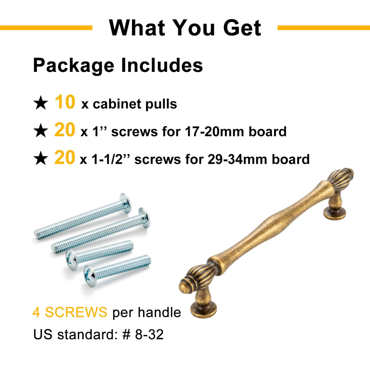 5 Inch Antique Brass Cabinet Pulls Drawer Handles 10 Pack 2510