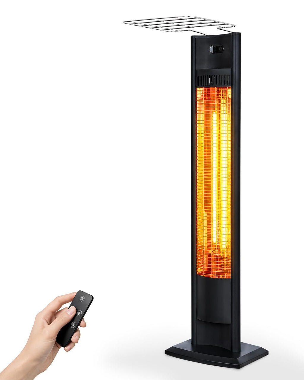38.5'' in Electric Patio Heater, 1500W Infrared Standing Heater, Portable Outdoor Space Heater, Backyard and Garage