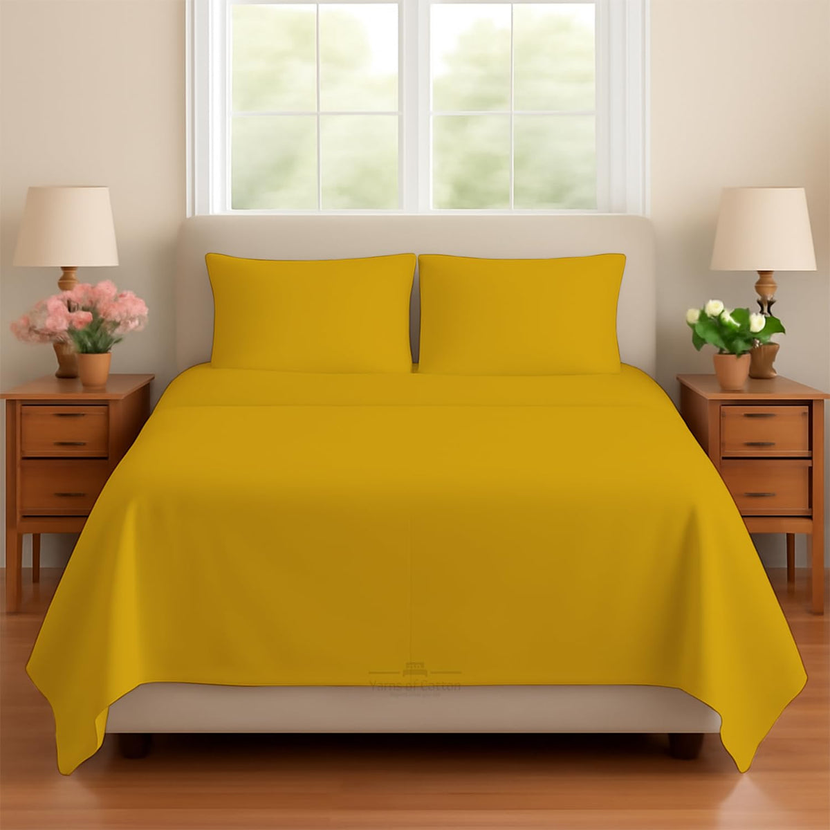 Gold Solid Full Sleeper Sofa Bed Sheets 100% Egyptian Cotton 600 TC