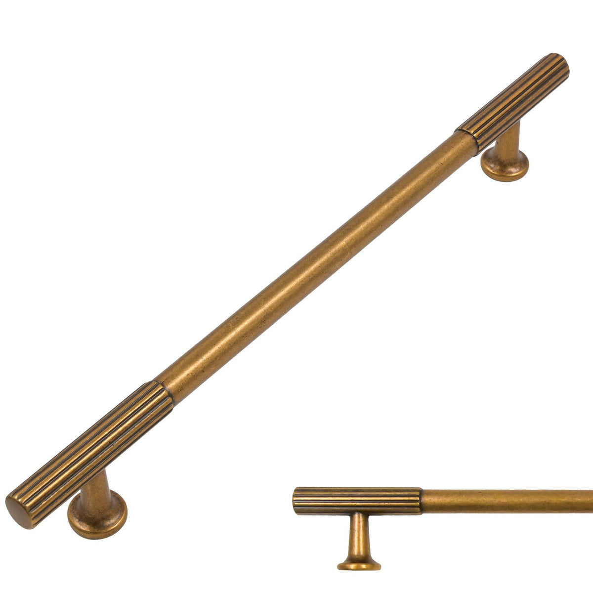 10 Pack Antique Brass Cabinet Pulls 7.5"