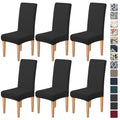 High Stretch Chair Covers for Dining Chairs, Washable Dining Chair Covers Set of 6, Soft Dining Chairs Seat Covers