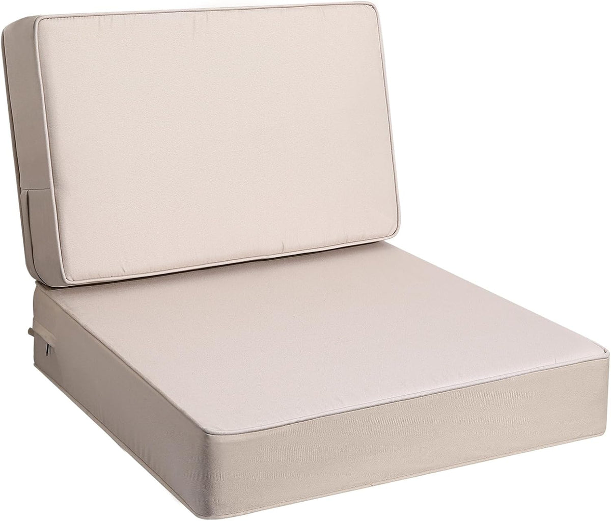 Outdoor Deep Seat Cushions, Foam Pillow, Fade-Resistant, Waterproof Patio Furniture Replacement Cushions, 24" x 24" x