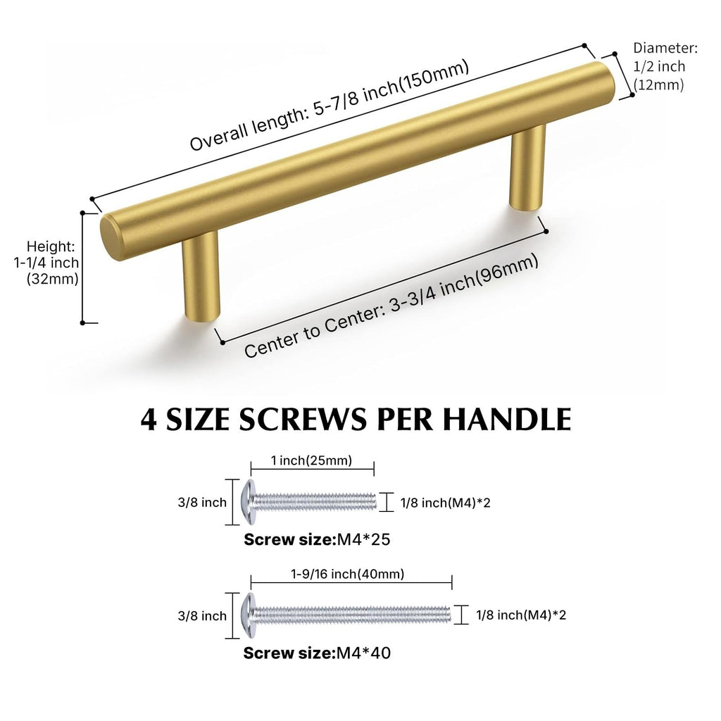 100 Pack 3-3/4in Black Cabinet Handles Cabinet Pulls