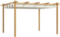 10' x 13' Retractable Pergola Canopy, Wood Grain Aluminum Pergola, Outdoor Sun Shade Shelter for Grill, Garden, Patio