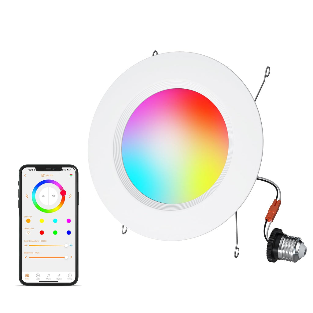 5/6 inch 13W Recessed Lighting Color Changing Can Light White/1Pack