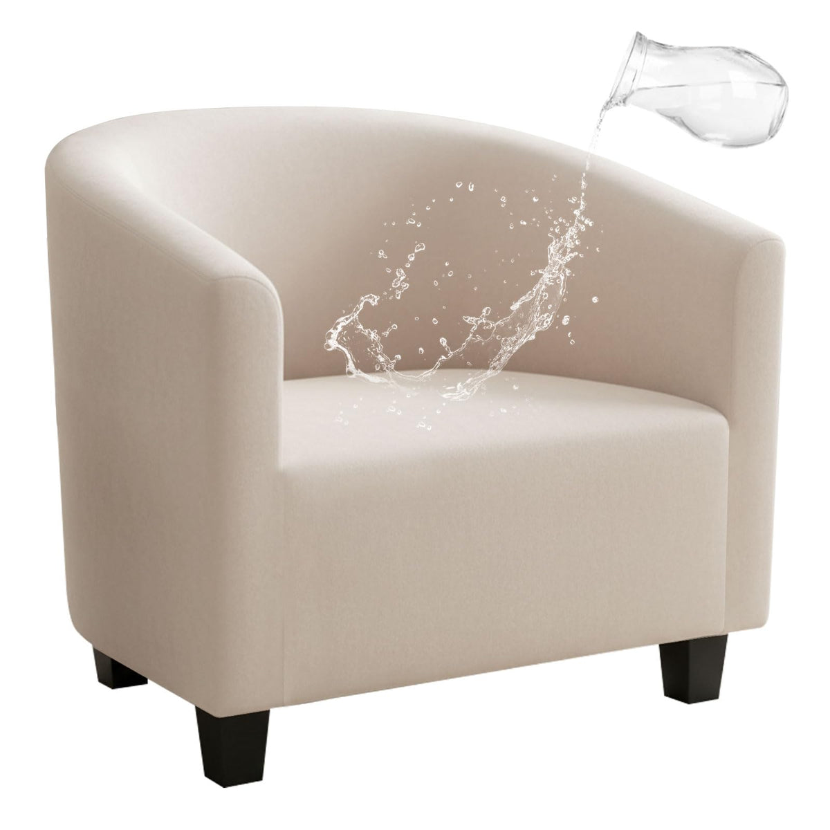 Barrel Chair Cover Stretch Club Chair Slipcover Water Repellent