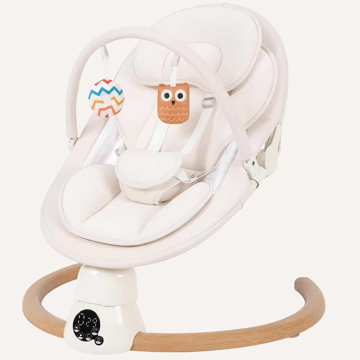 White Smart Electric Baby Swing for Infants with 10 Preset Melodies